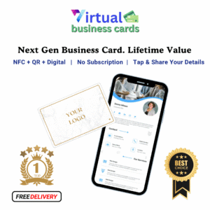 Next-Gen Digital Virtual Business Card - NFC - QR Code Online - White - Name+QR + With logo + Without LC brand